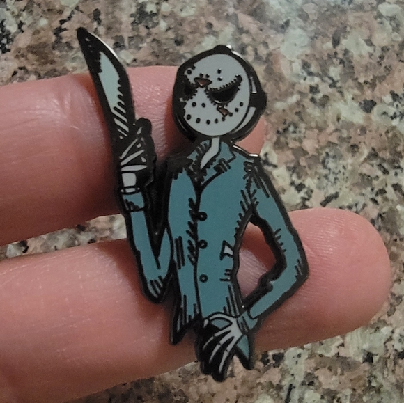 *2 for $13* Jack Skellington × Jason Voorhees Friday the 13th Mashup Enamel Pin - Picture 2 of 4
